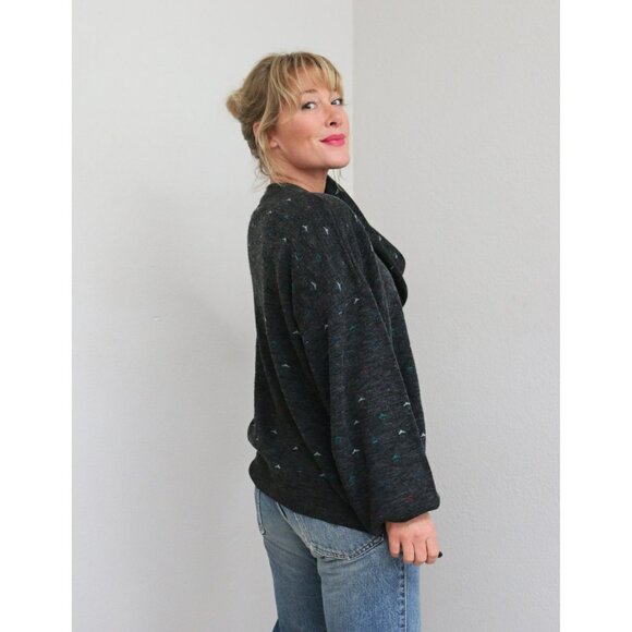 1990's Oversized Charcoal Sweater // Men's Large to Extra Large ~ Women's XXL XL - Picture 4 of 8